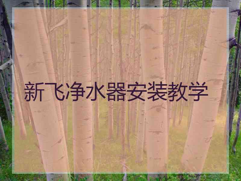 新飞净水器安装教学 新飞净水器安装教学