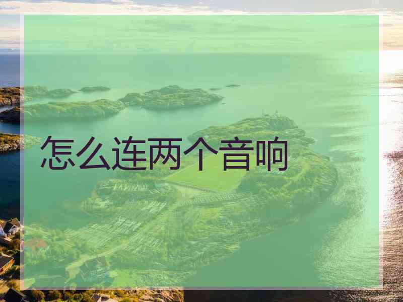 怎么连两个音响 怎么连两个音响