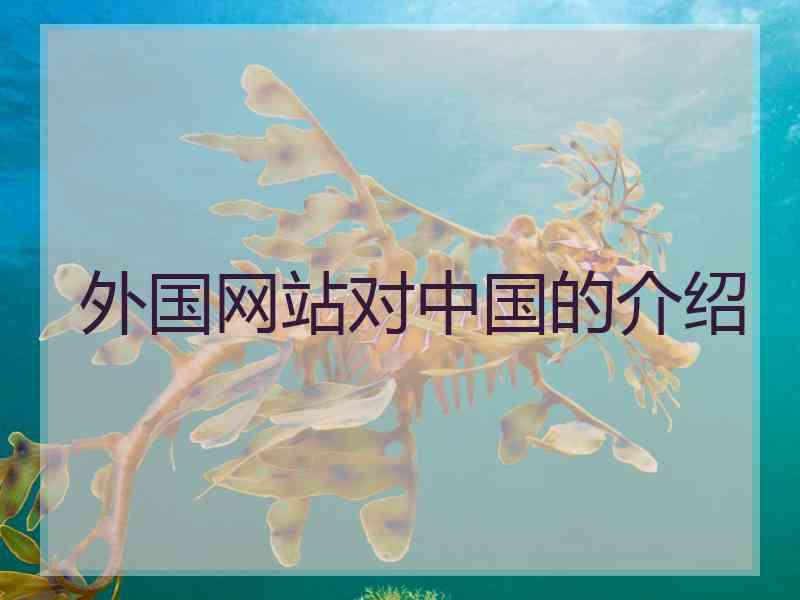 外国网站对中国的介绍 外国网站对中国的介绍