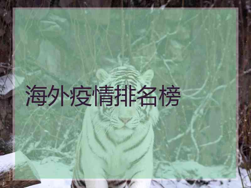海外疫情排名榜 海外疫情排名榜
