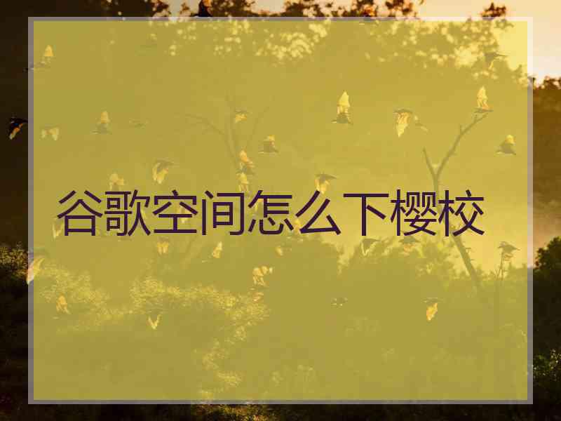 谷歌空间怎么下樱校 谷歌空间怎么下樱校