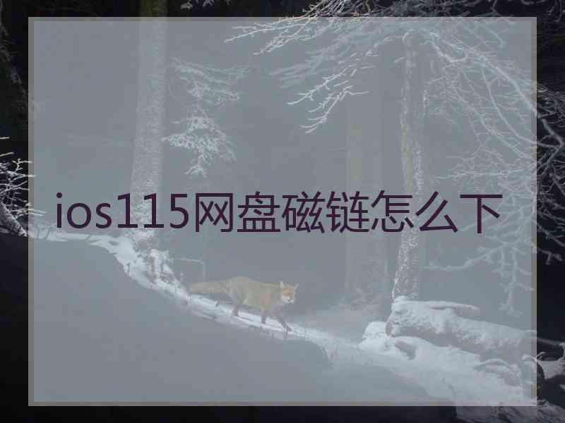 ios115网盘磁链怎么下 ios115网盘磁链怎么下