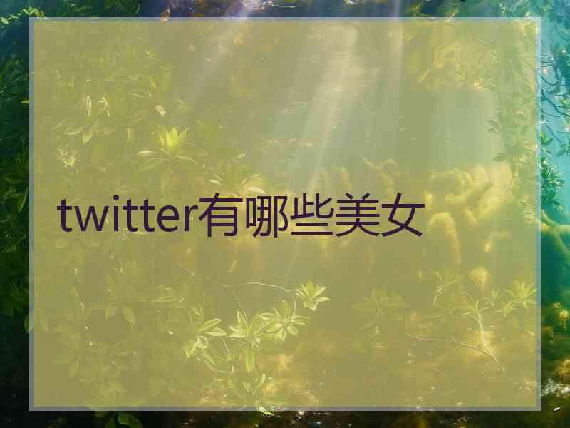twitter有哪些美女 twitter有哪些美女