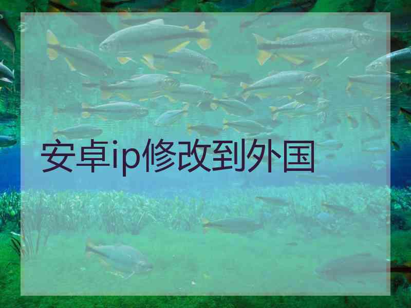 安卓ip修改到外国 安卓ip修改到外国