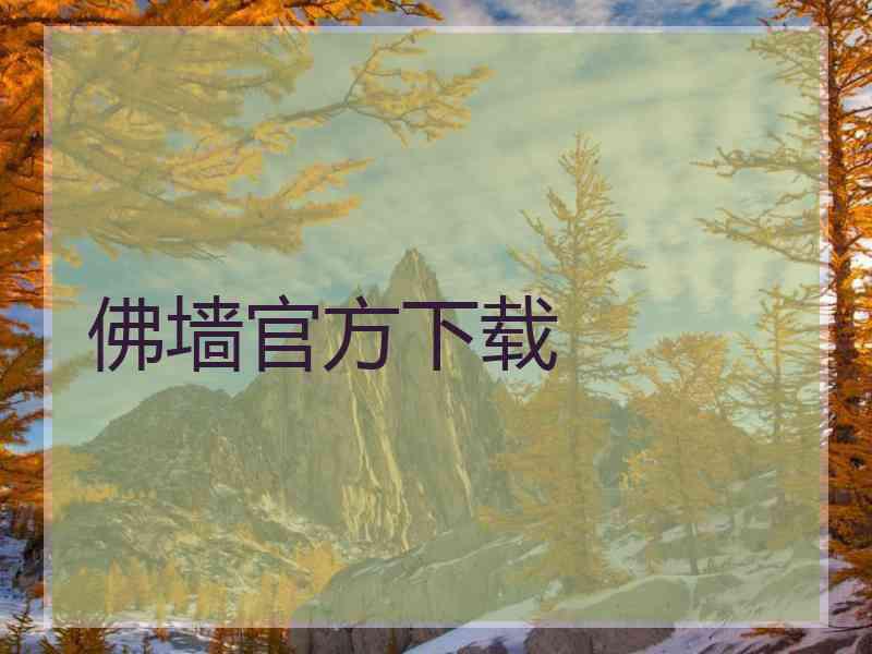 佛墙官方下载 佛墙官方下载