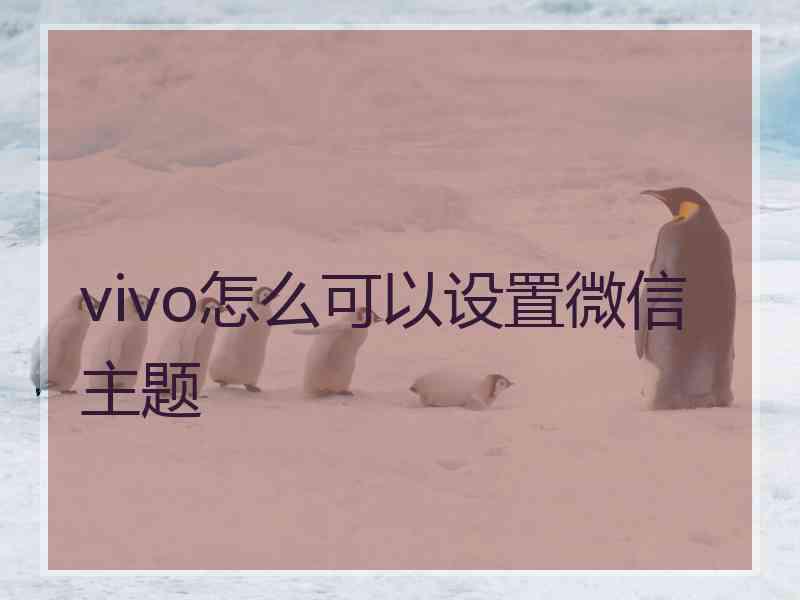 vivo怎么可以设置微信主题 vivo怎么可以设置微信主题