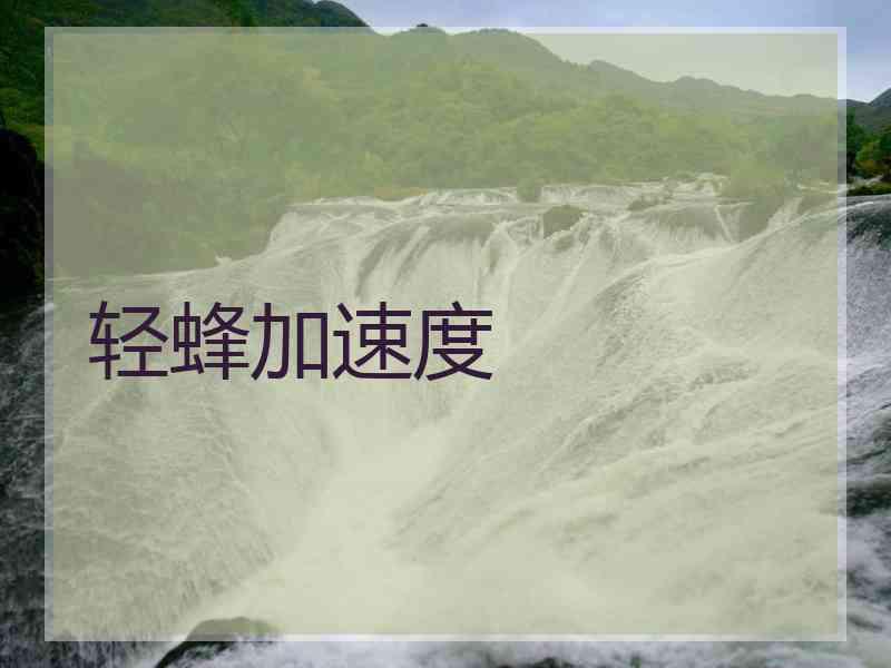 轻蜂加速度 轻蜂加速度