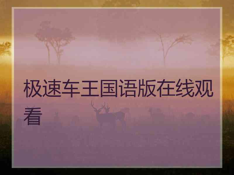 极速车王国语版在线观看 极速车王国语版在线观看