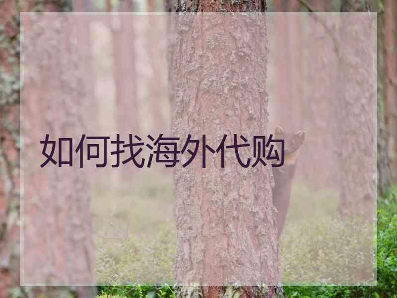 如何找海外代购 如何找海外代购