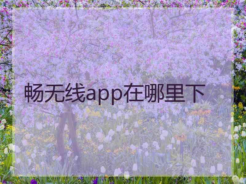 畅无线app在哪里下 畅无线app在哪里下