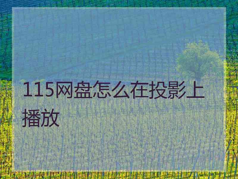 115网盘怎么在投影上播放 115网盘怎么在投影上播放