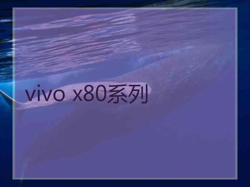 vivo x80系列 vivo x80系列