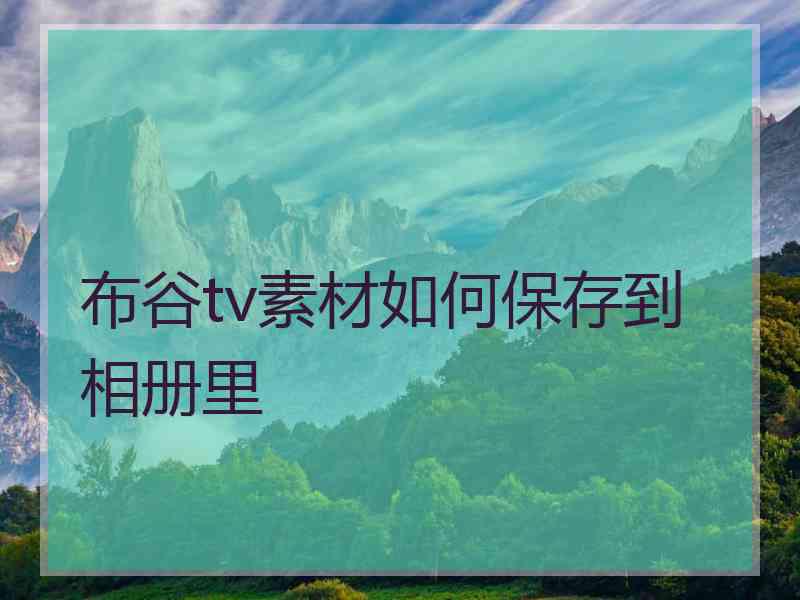 布谷tv素材如何保存到相册里 布谷tv素材如何保存到相册里