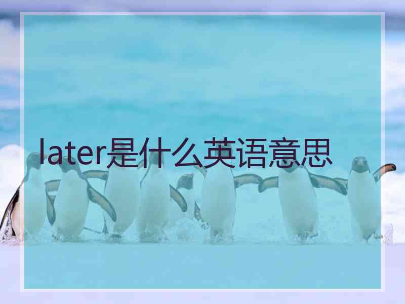 later是什么英语意思 later是什么英语意思