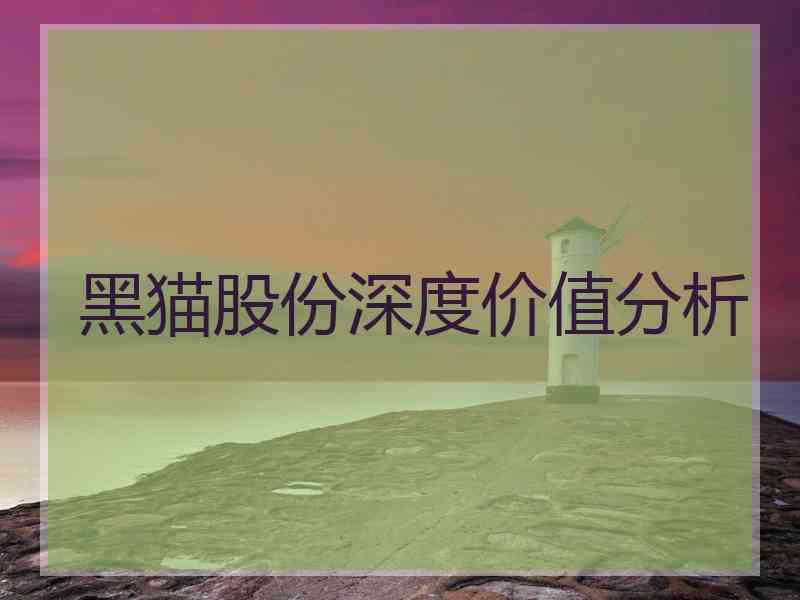 黑猫股份深度价值分析 黑猫股份深度价值分析