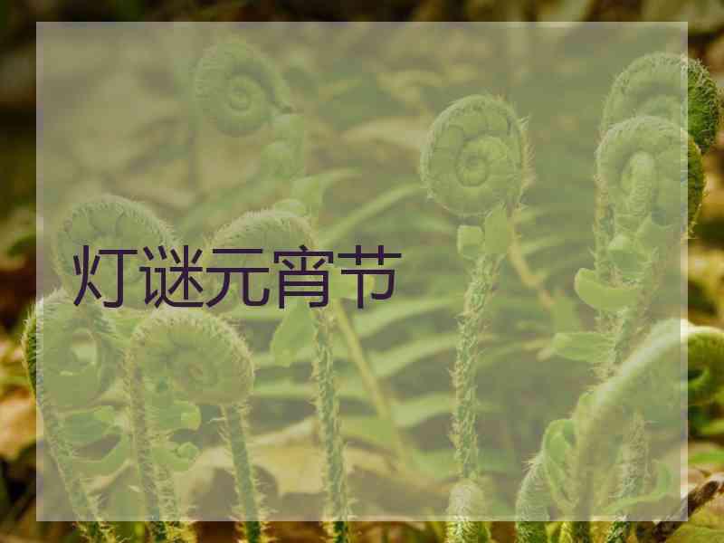 灯谜元宵节 灯谜元宵节