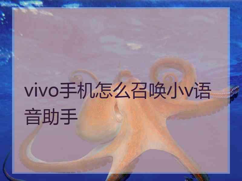 vivo手机怎么召唤小v语音助手 vivo手机怎么召唤小v语音助手