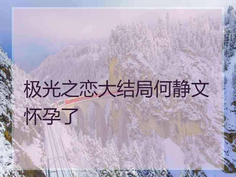 极光之恋大结局何静文怀孕了 极光之恋大结局何静文怀孕了