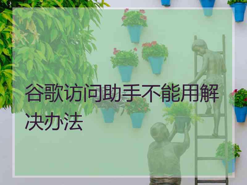 谷歌访问助手不能用解决办法 谷歌访问助手不能用解决办法