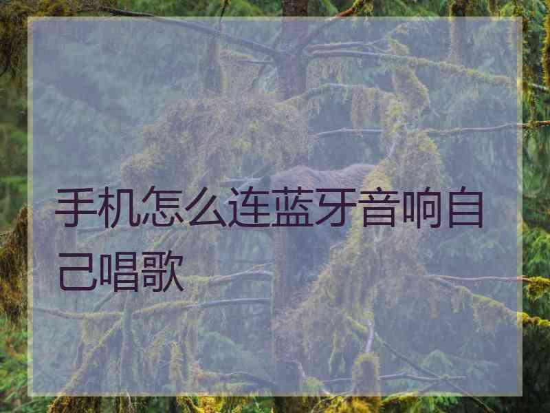 手机怎么连蓝牙音响自己唱歌 手机怎么连蓝牙音响自己唱歌