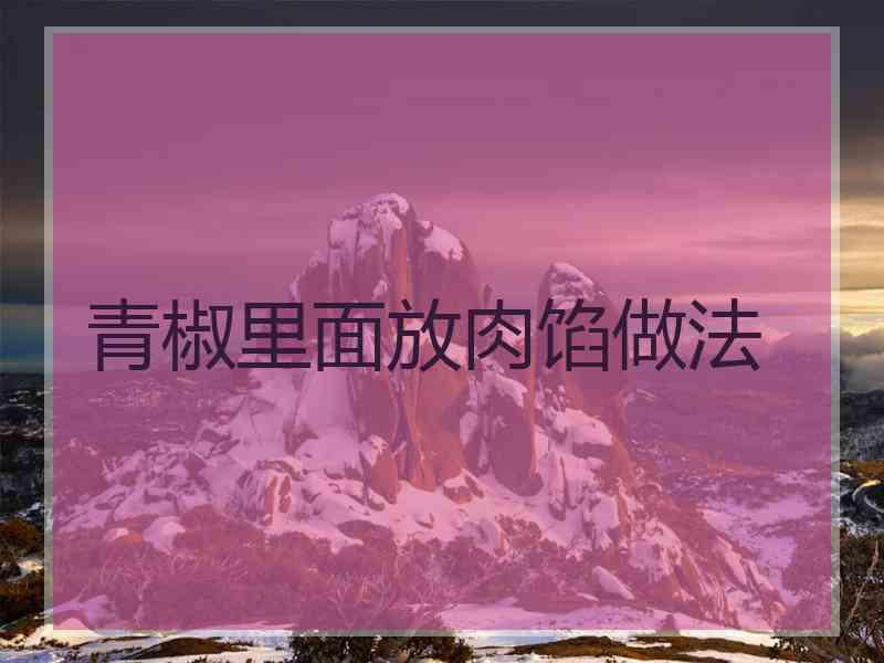 青椒里面放肉馅做法 青椒里面放肉馅做法