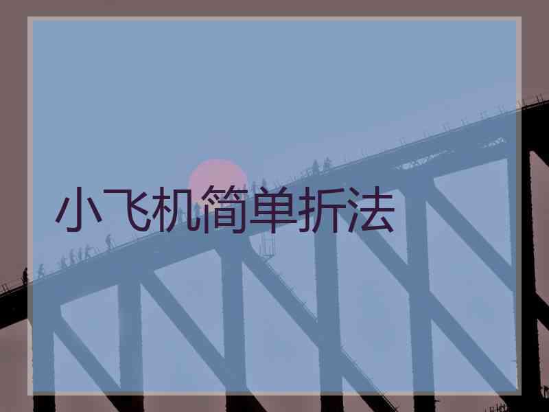 小飞机简单折法 小飞机简单折法