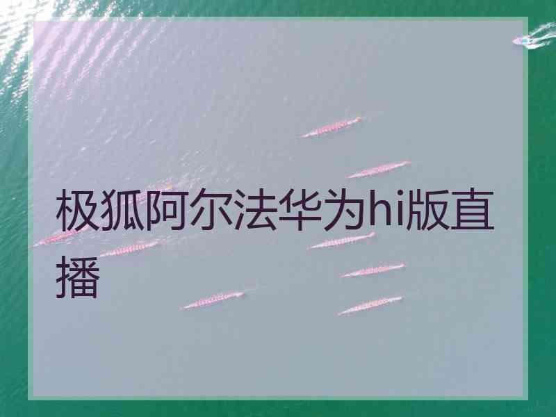 极狐阿尔法华为hi版直播
