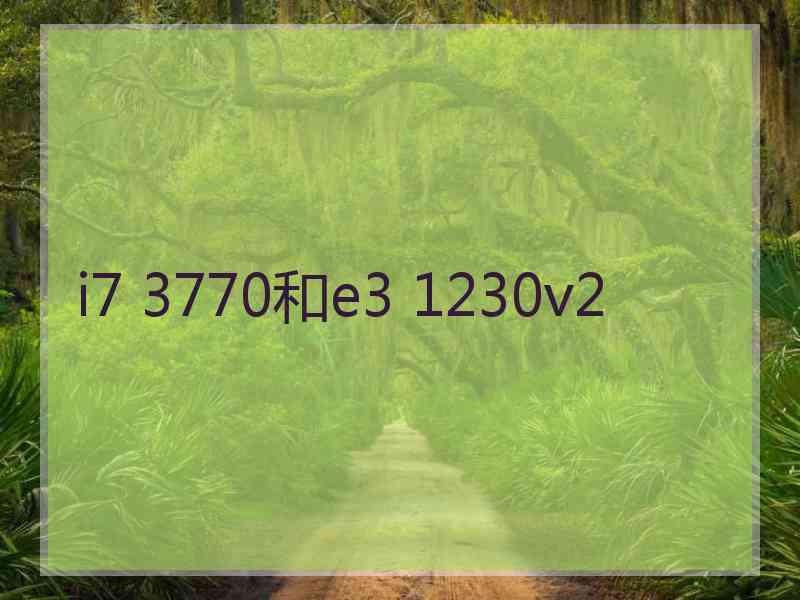 i7 3770和e3 1230v2