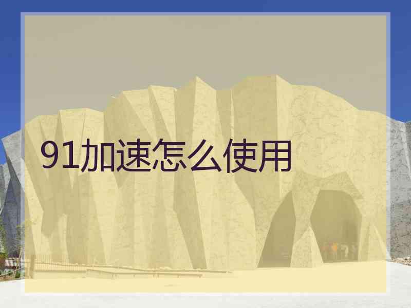 91加速怎么使用