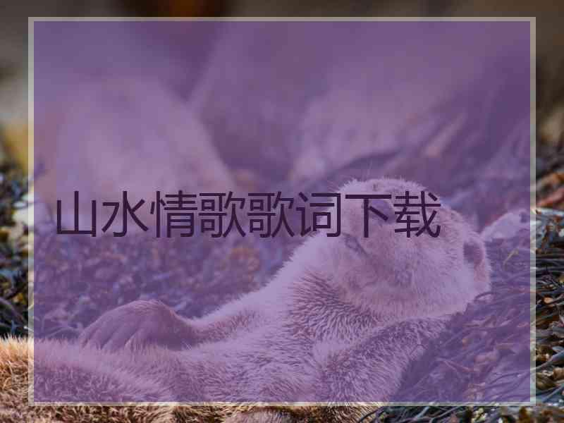 山水情歌歌词下载