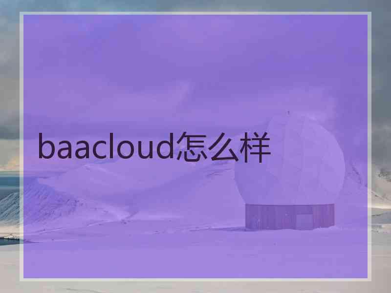 baacloud怎么样