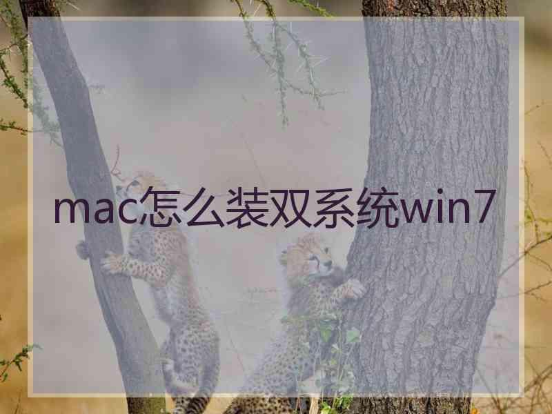 mac怎么装双系统win7