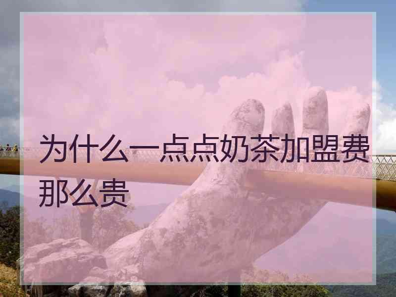 为什么一点点奶茶加盟费那么贵