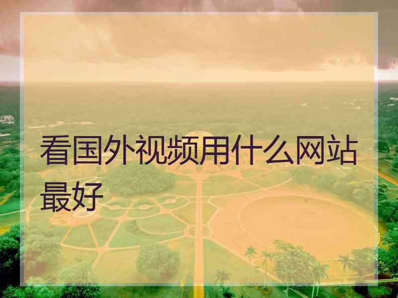 看国外视频用什么网站最好