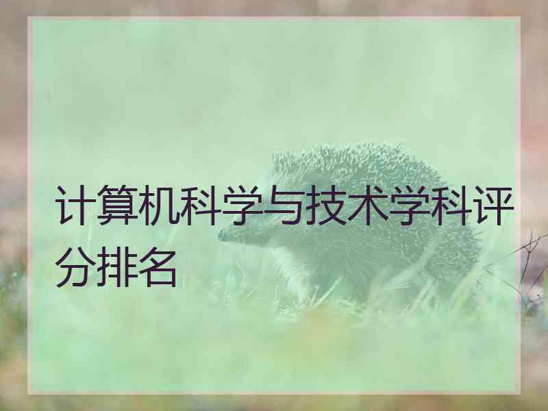 计算机科学与技术学科评分排名