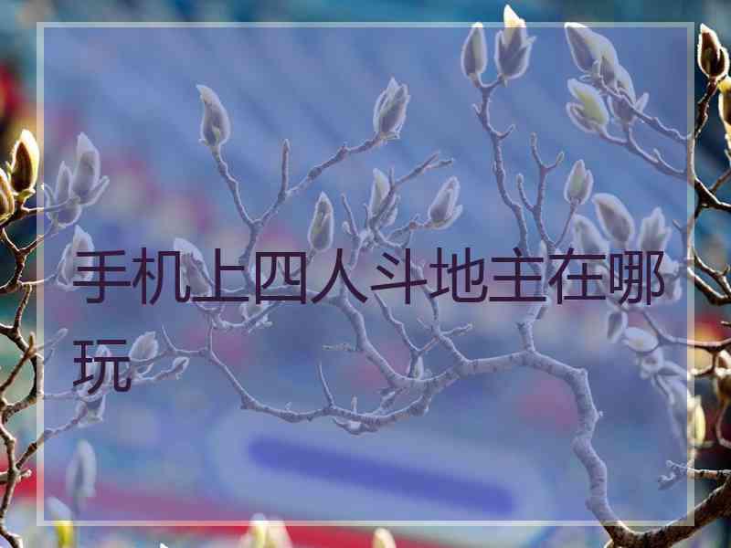 手机上四人斗地主在哪玩