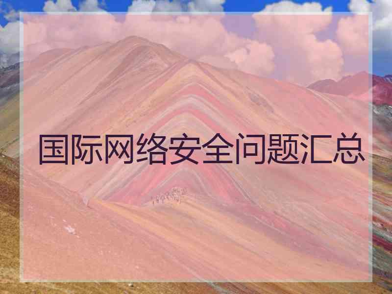 国际网络安全问题汇总