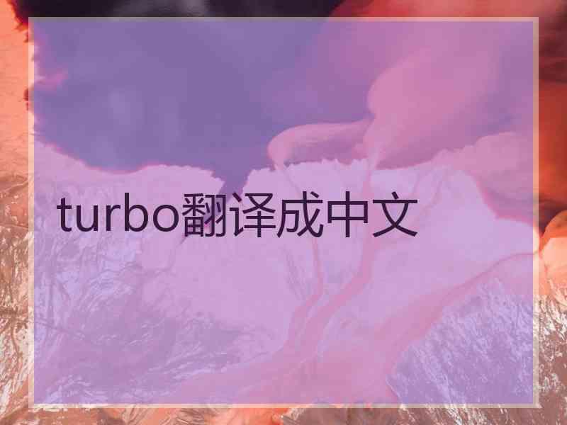 turbo翻译成中文