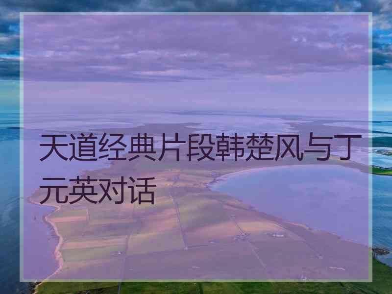 天道经典片段韩楚风与丁元英对话
