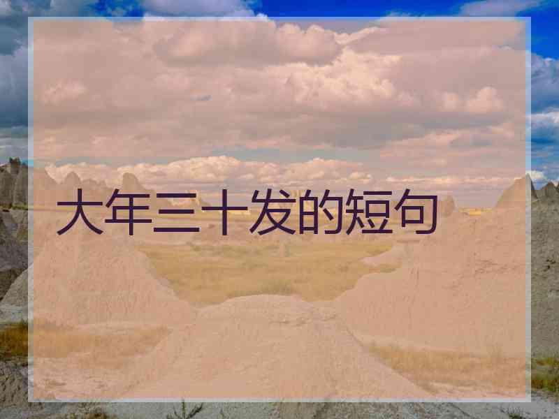 大年三十发的短句