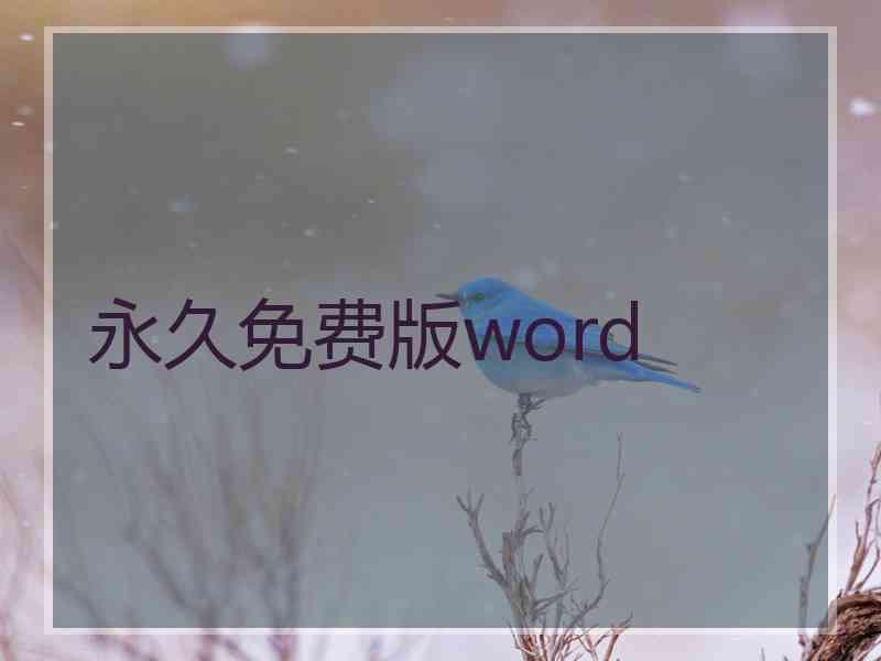 永久免费版word