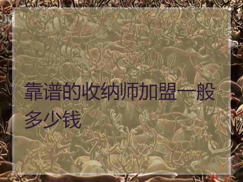 靠谱的收纳师加盟一般多少钱