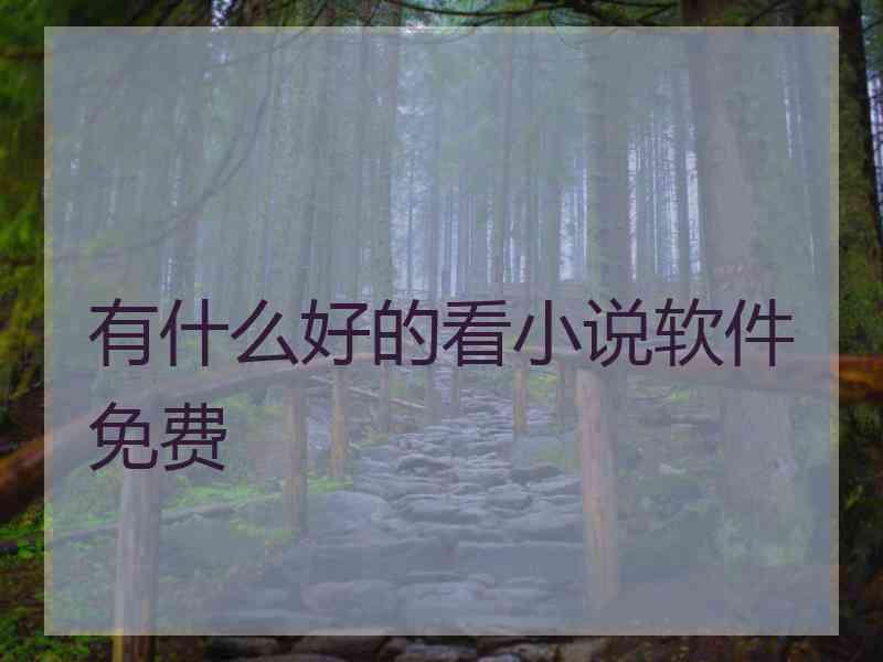 有什么好的看小说软件免费