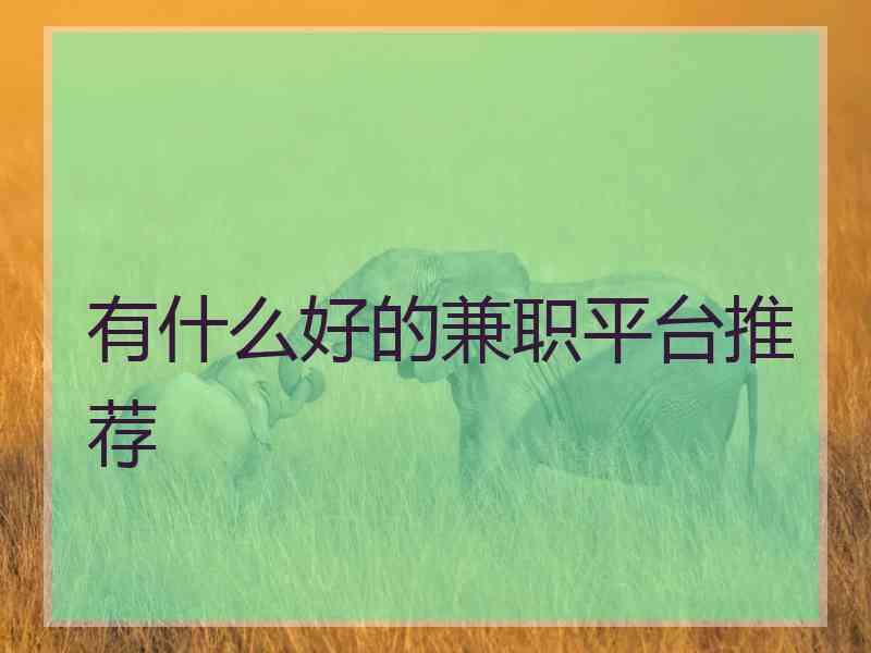 有什么好的兼职平台推荐