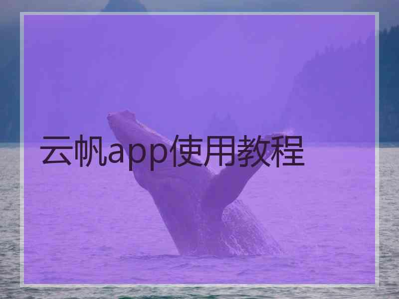 云帆app使用教程