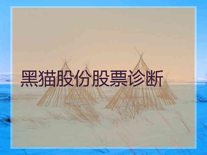 黑猫股份股票诊断