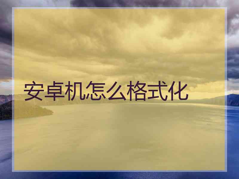 安卓机怎么格式化