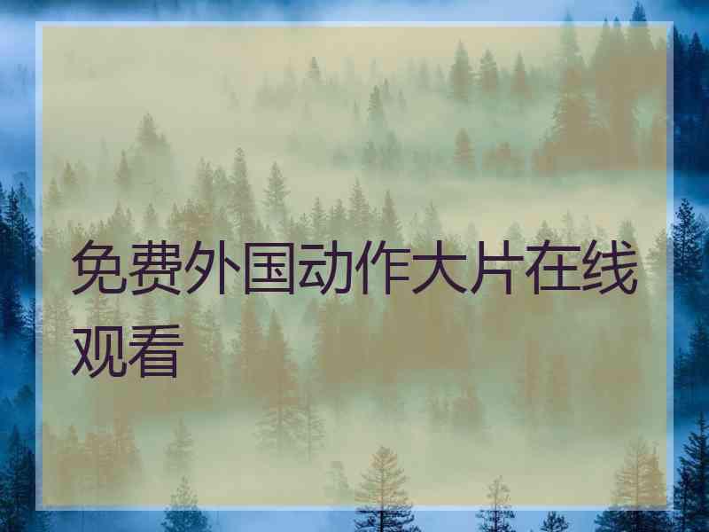 免费外国动作大片在线观看