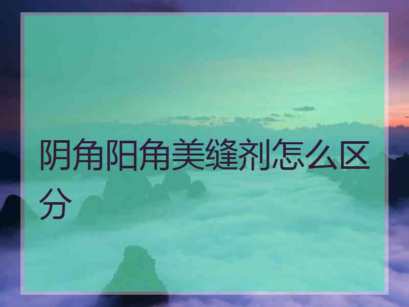 阴角阳角美缝剂怎么区分