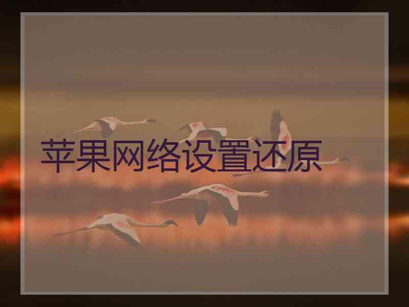 苹果网络设置还原